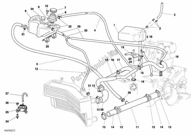 Todas as partes de Circuito De Refrigeração do Ducati Superbike 748 RS 2001